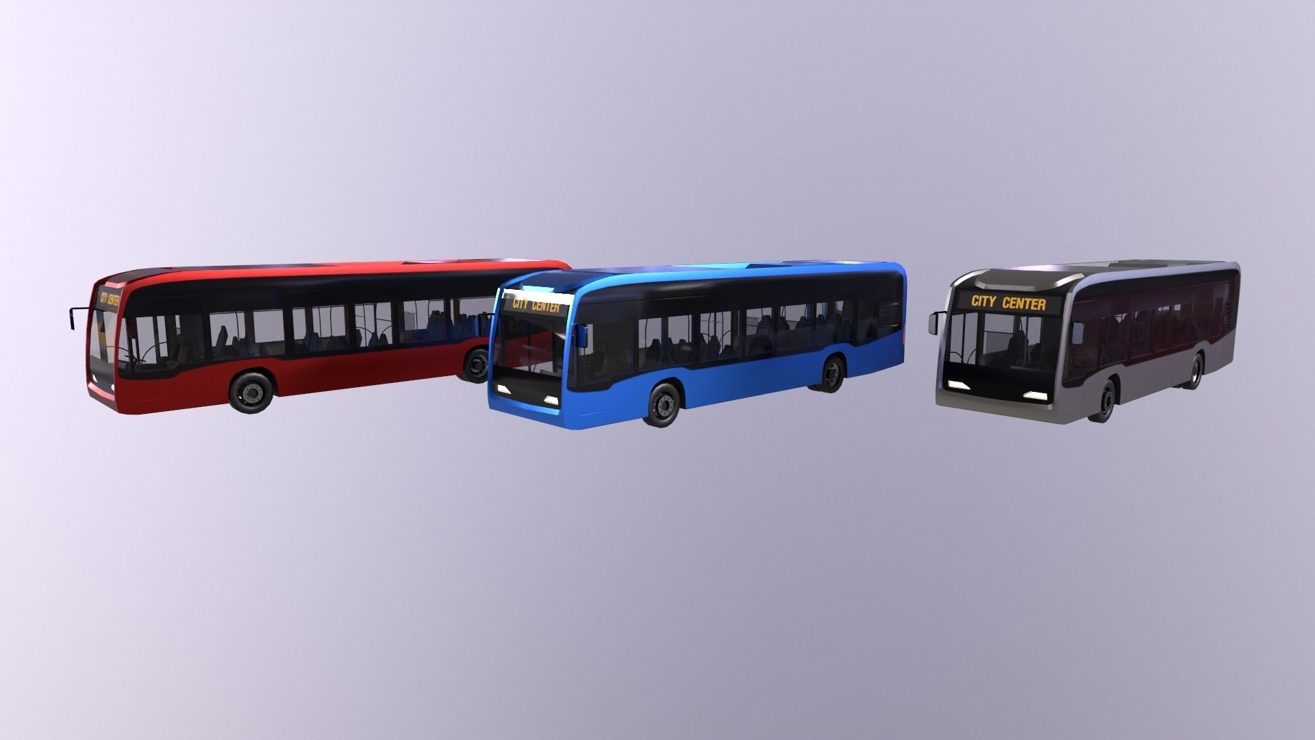 Low-poly 3d PBR model City Bus Low-poly 3D model_10