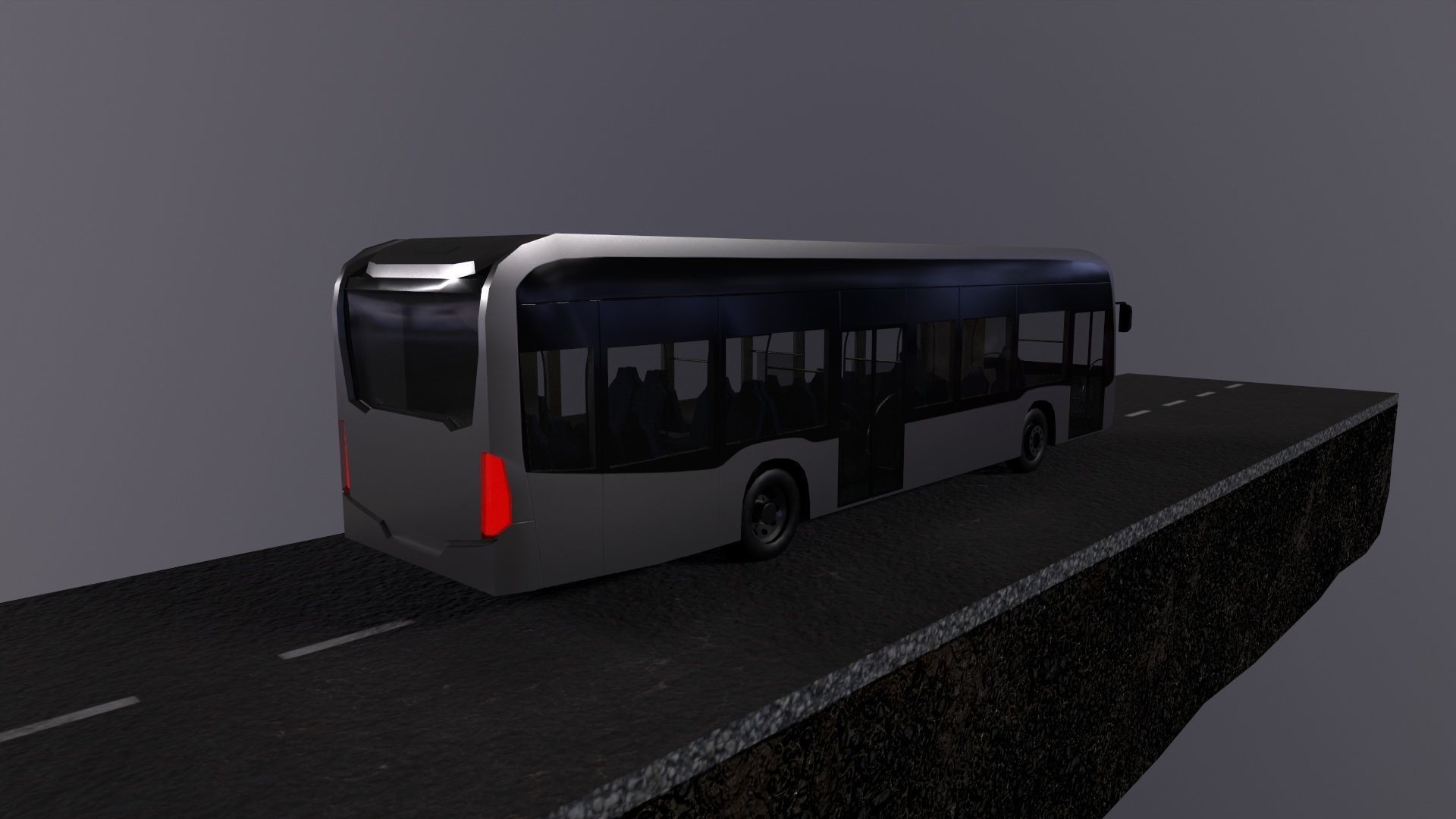 Low-poly 3d PBR model City Bus Low-poly 3D model_4