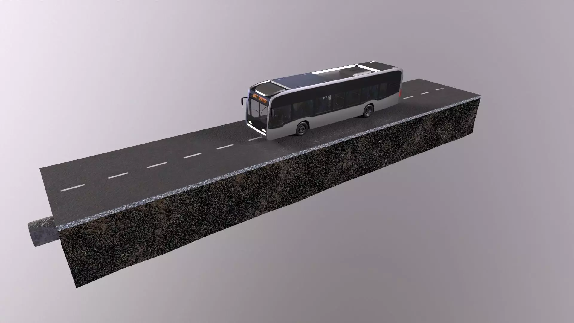 Low-poly 3d PBR model City Bus Low-poly 3D model_0