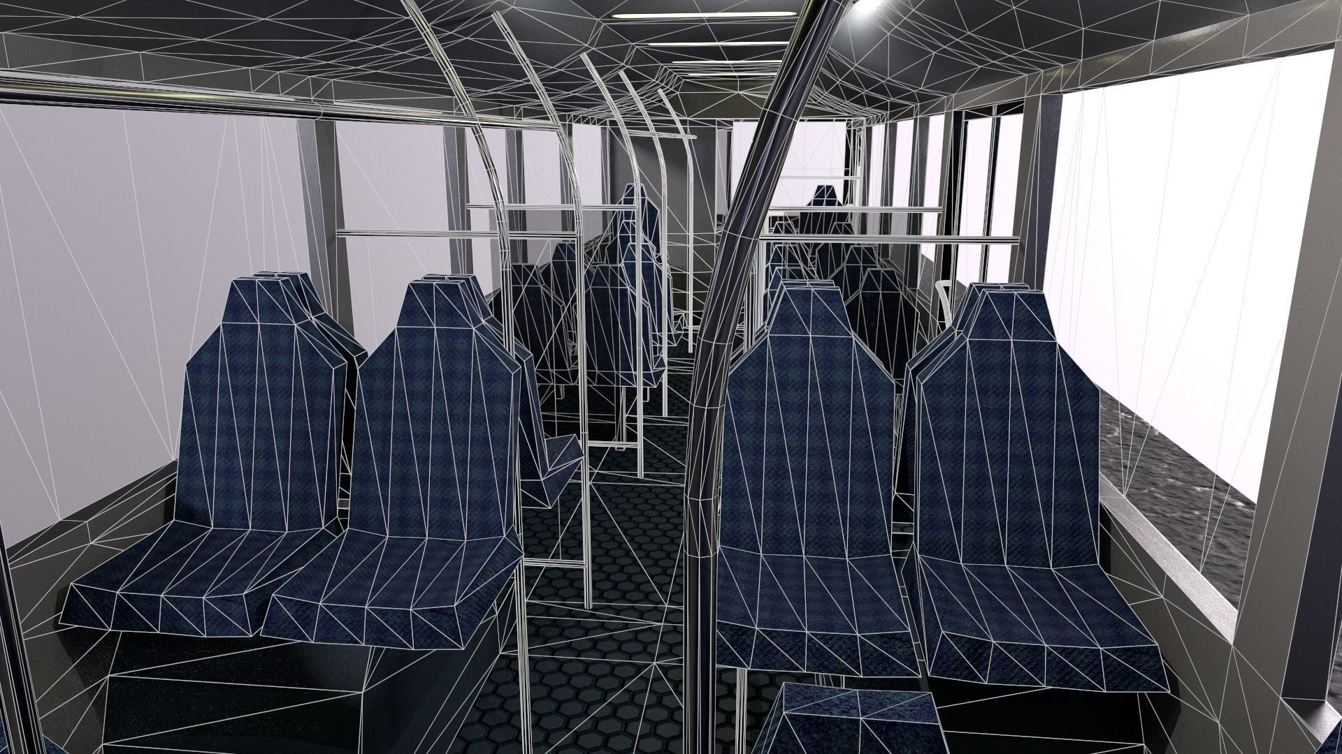 Low-poly 3d PBR model City Bus Low-poly 3D model_7