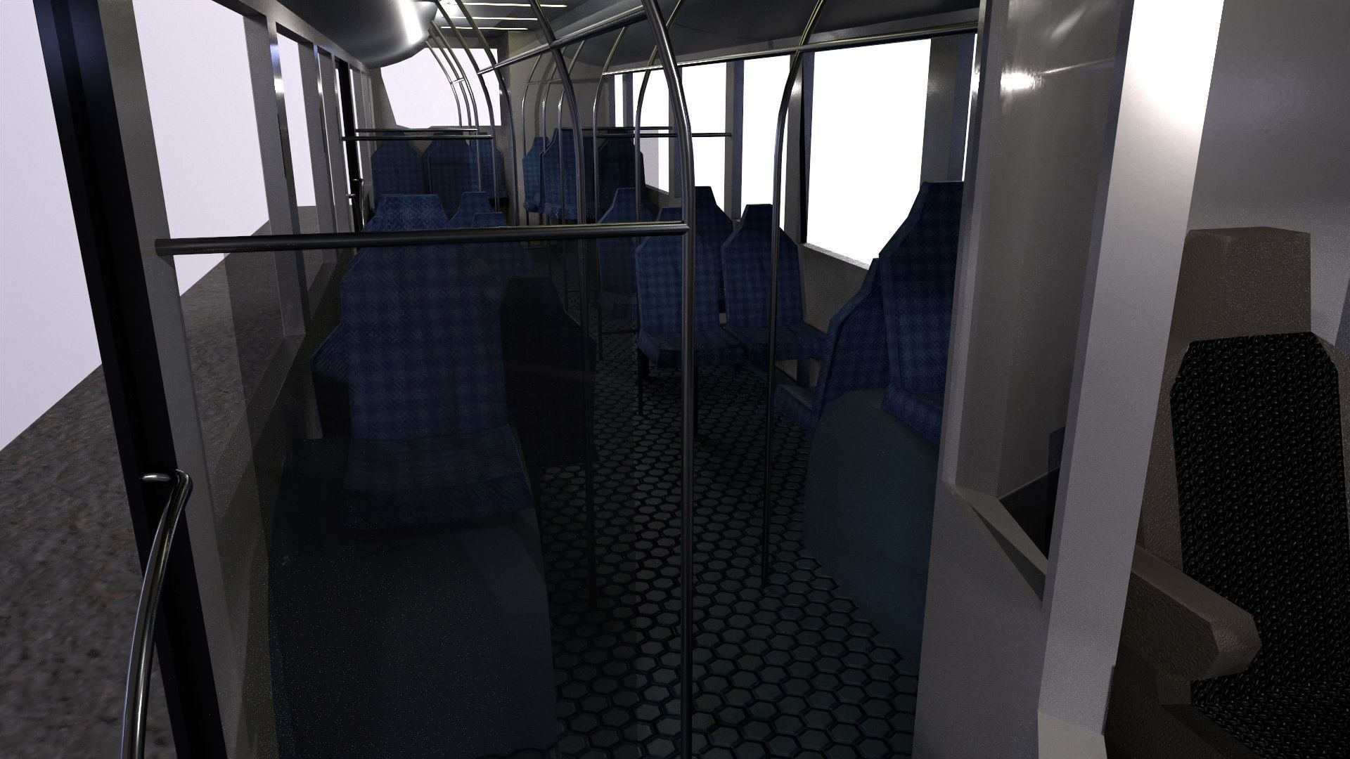 Low-poly 3d PBR model City Bus Low-poly 3D model_8