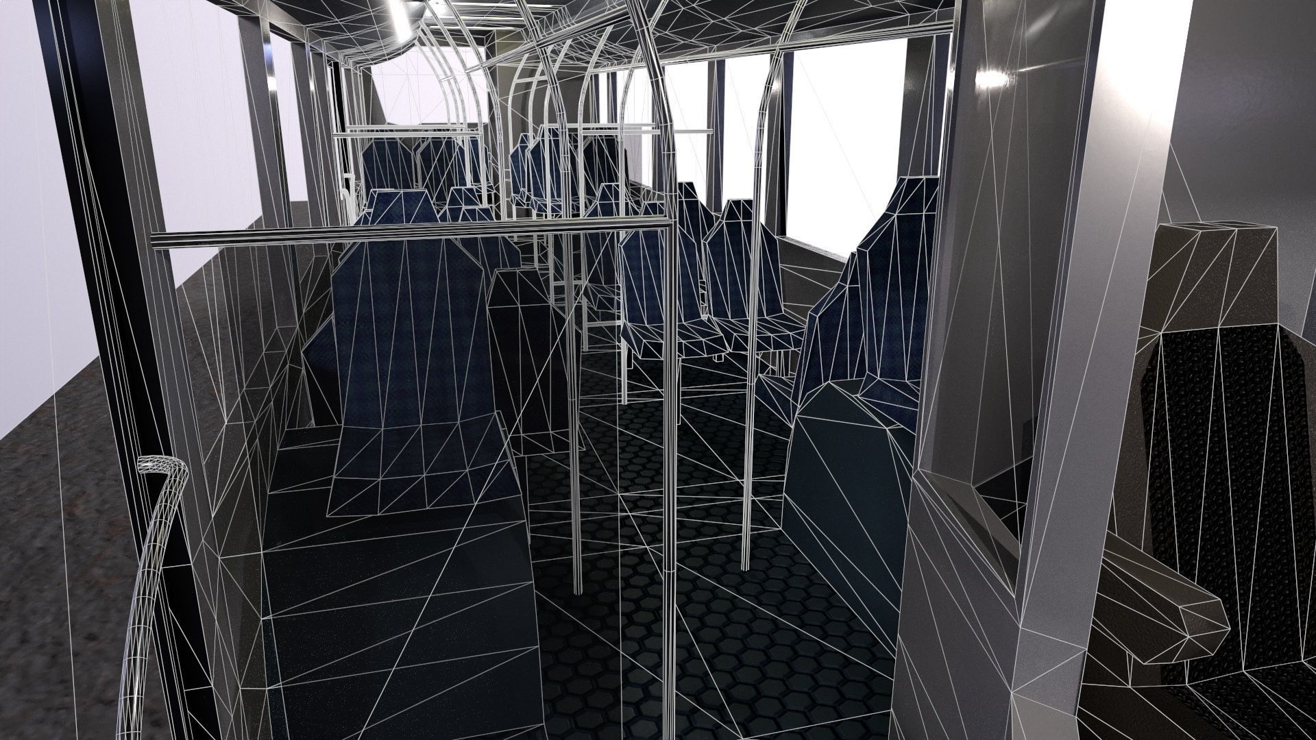 Low-poly 3d PBR model City Bus Low-poly 3D model_9