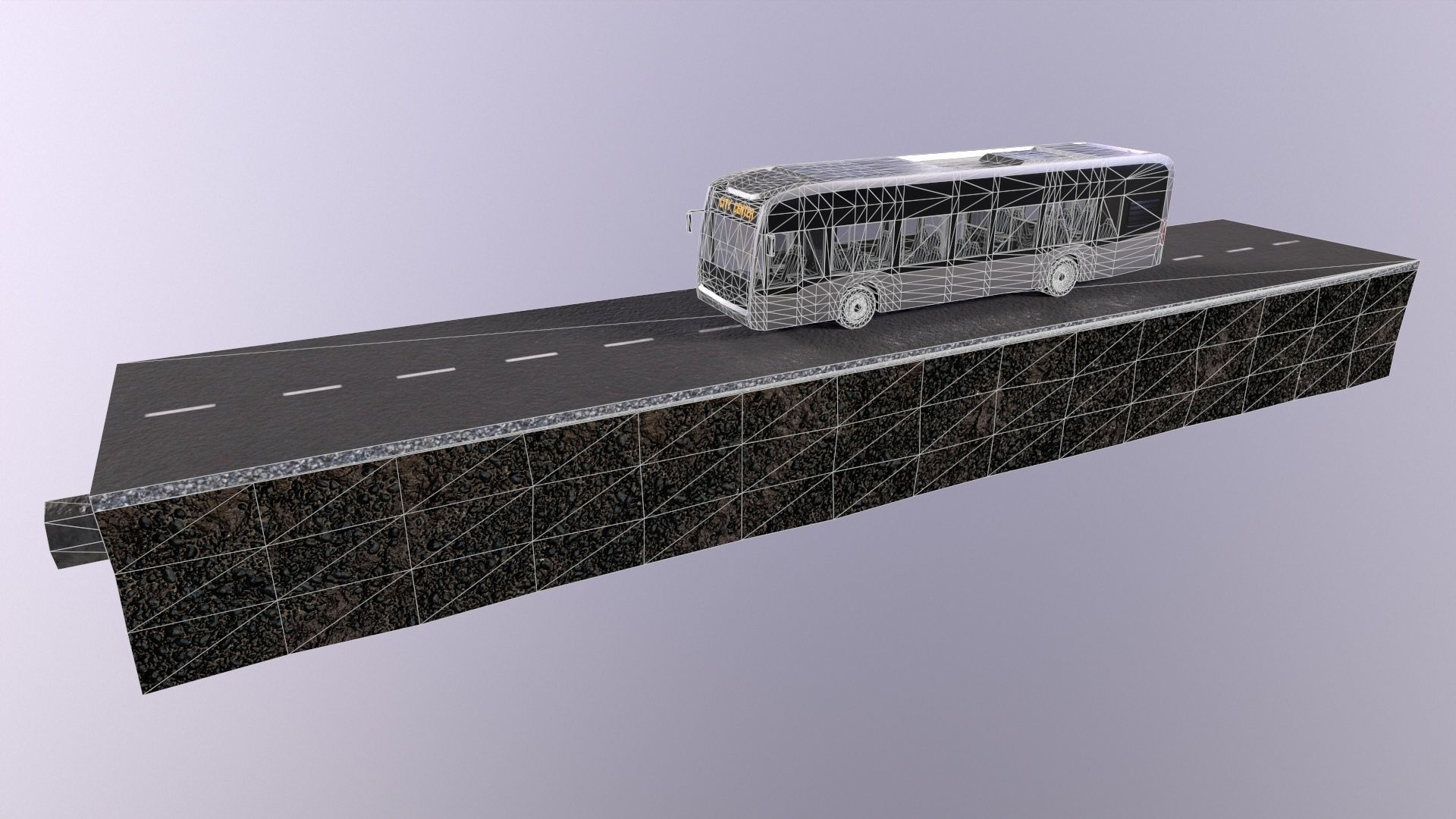 Low-poly 3d PBR model City Bus Low-poly 3D model_5