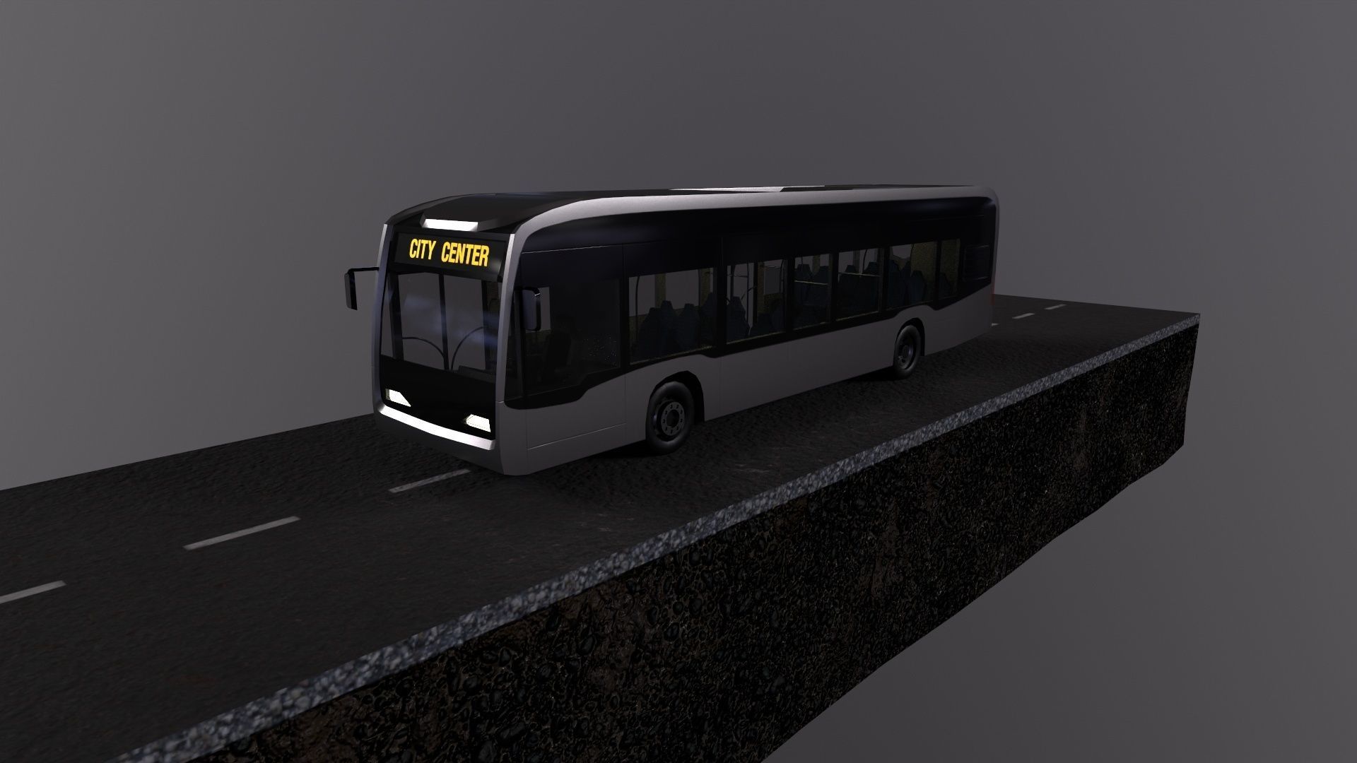Low-poly 3d PBR model City Bus Low-poly 3D model_2