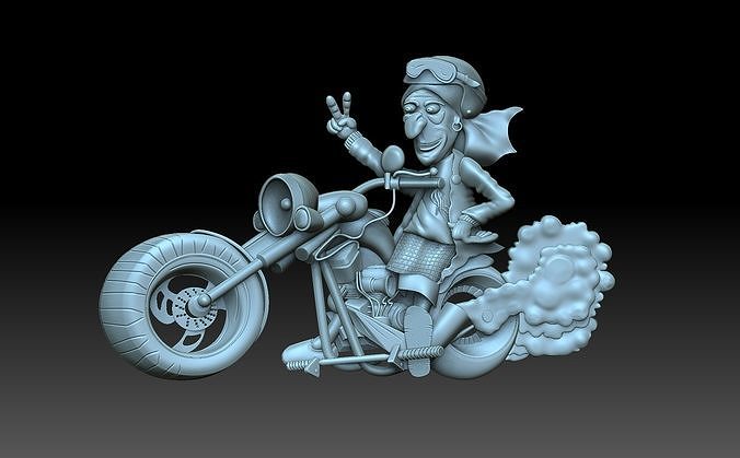 Granny biker 3D print model