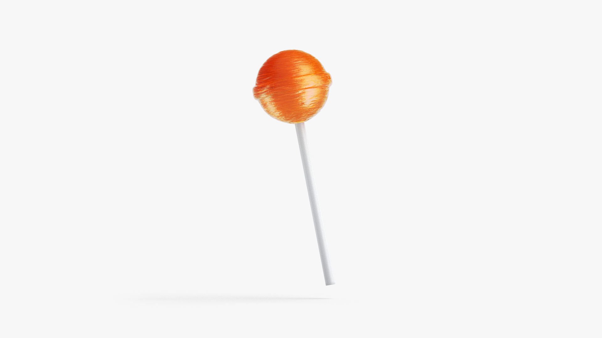 Lollipop orange on stick Low-poly 3D model_2