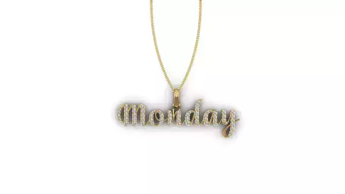 Hip Hop Week Name Pendants STL 3D Model Jewelry Design