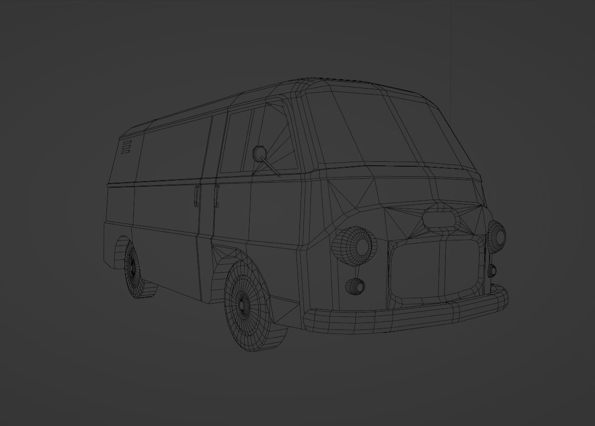 Fiat 1100 T Low-poly 3D model_1