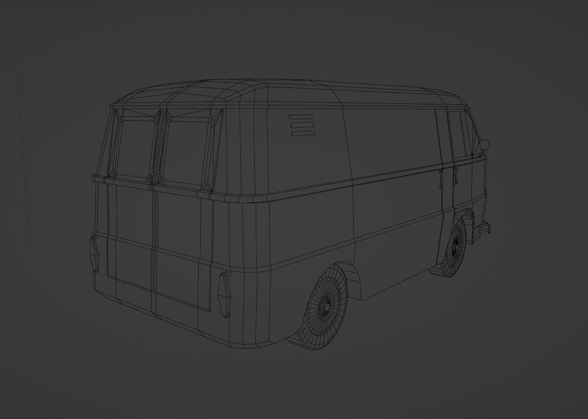 Fiat 1100 T Low-poly 3D model_11