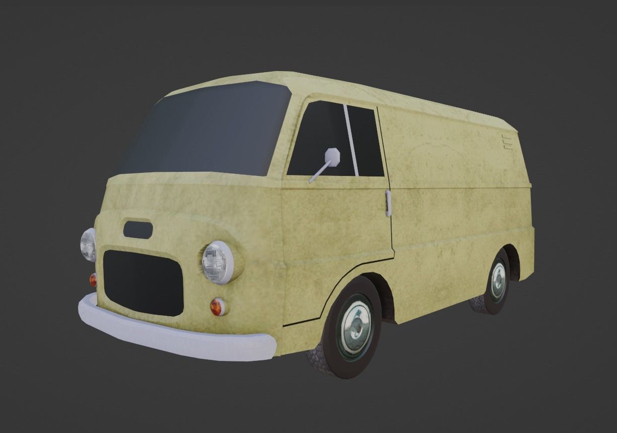Fiat 1100 T Low-poly 3D model_3