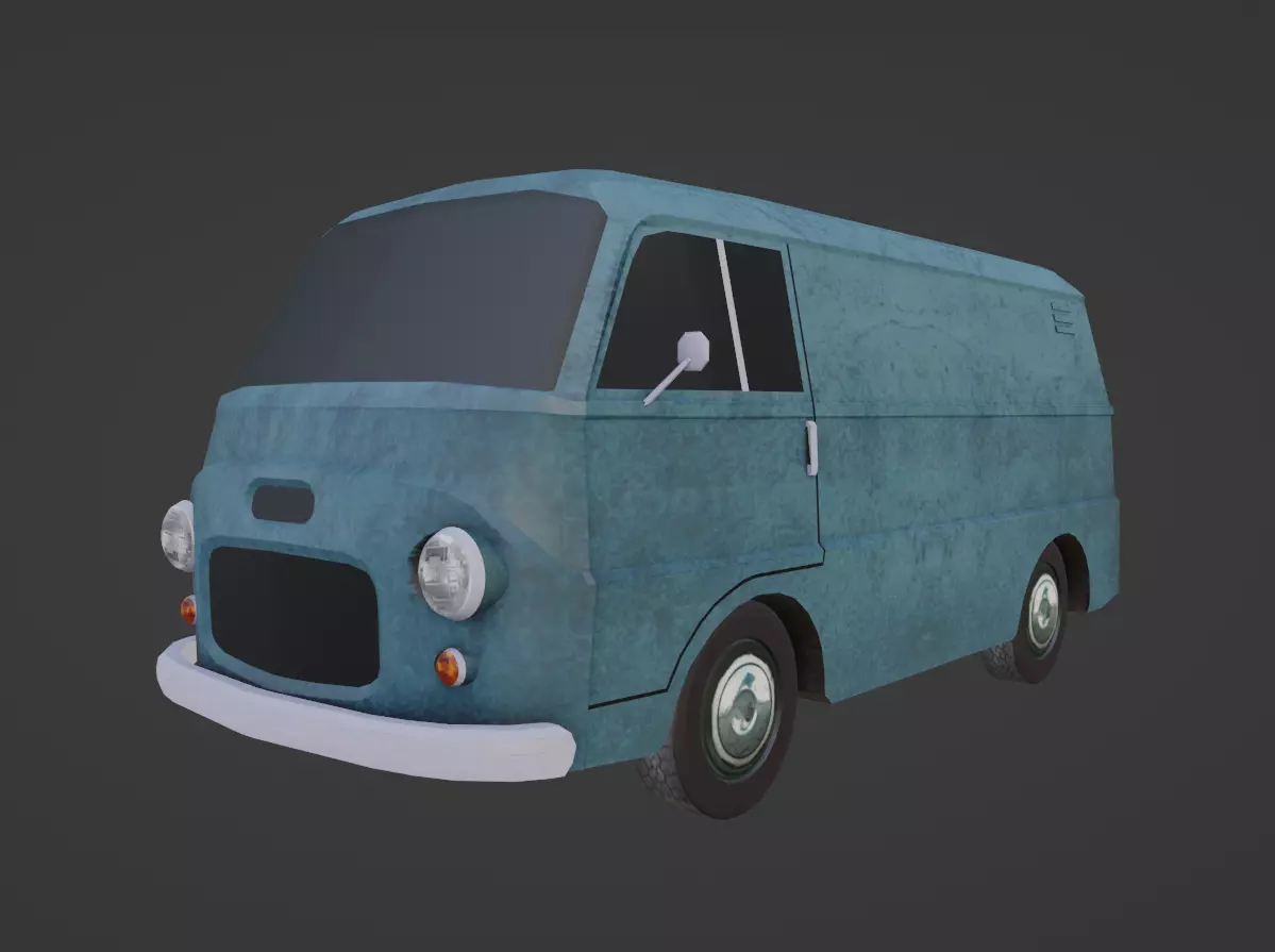 Fiat 1100 T Low-poly 3D model_0