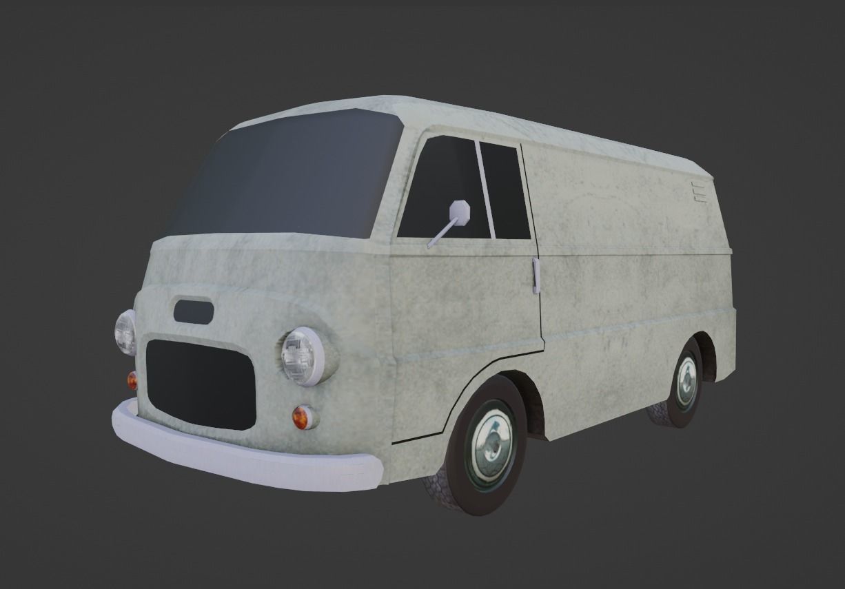 Fiat 1100 T Low-poly 3D model_9