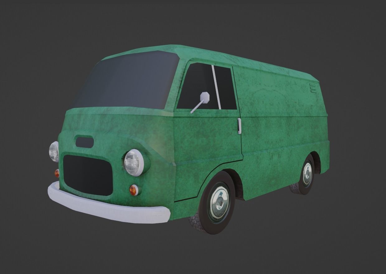 Fiat 1100 T Low-poly 3D model_6