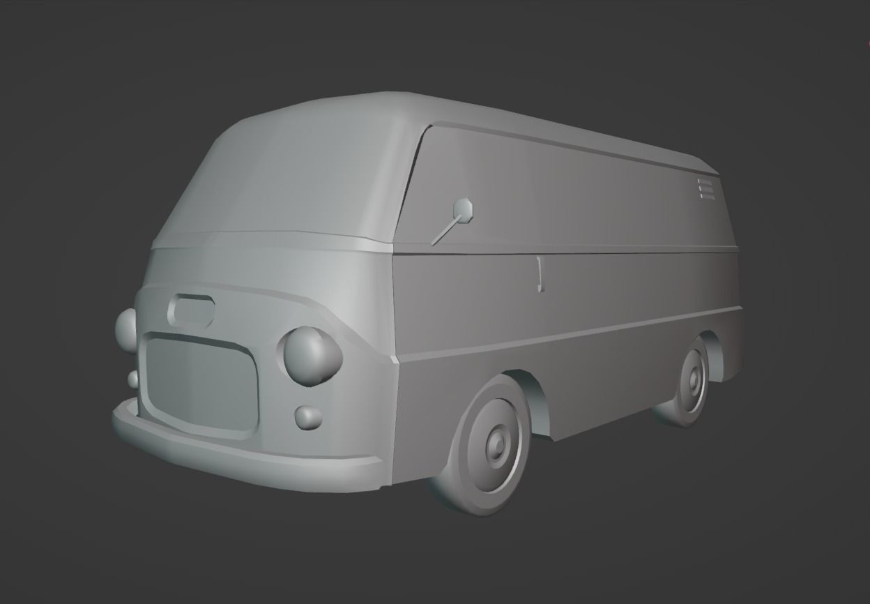 Fiat 1100 T Low-poly 3D model_2
