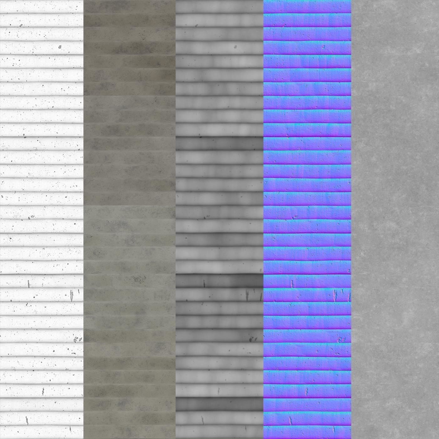 Ribbed concrete 2 3D model | CGTrader