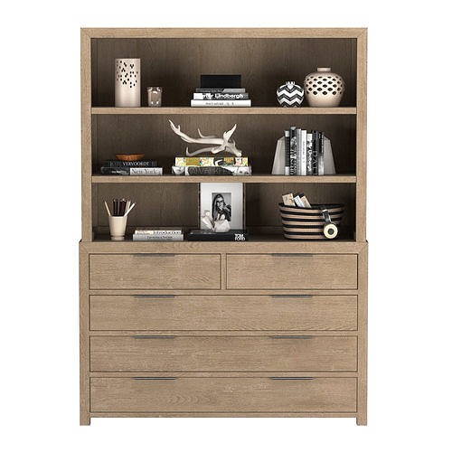 LAGUNA WIDE DRESSER and HUTCH SET 3D model