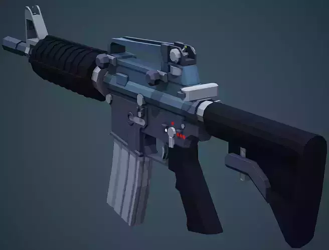 Stylized M4A1 Rifle - Low Poly Mobile Ready Low-poly 3D model