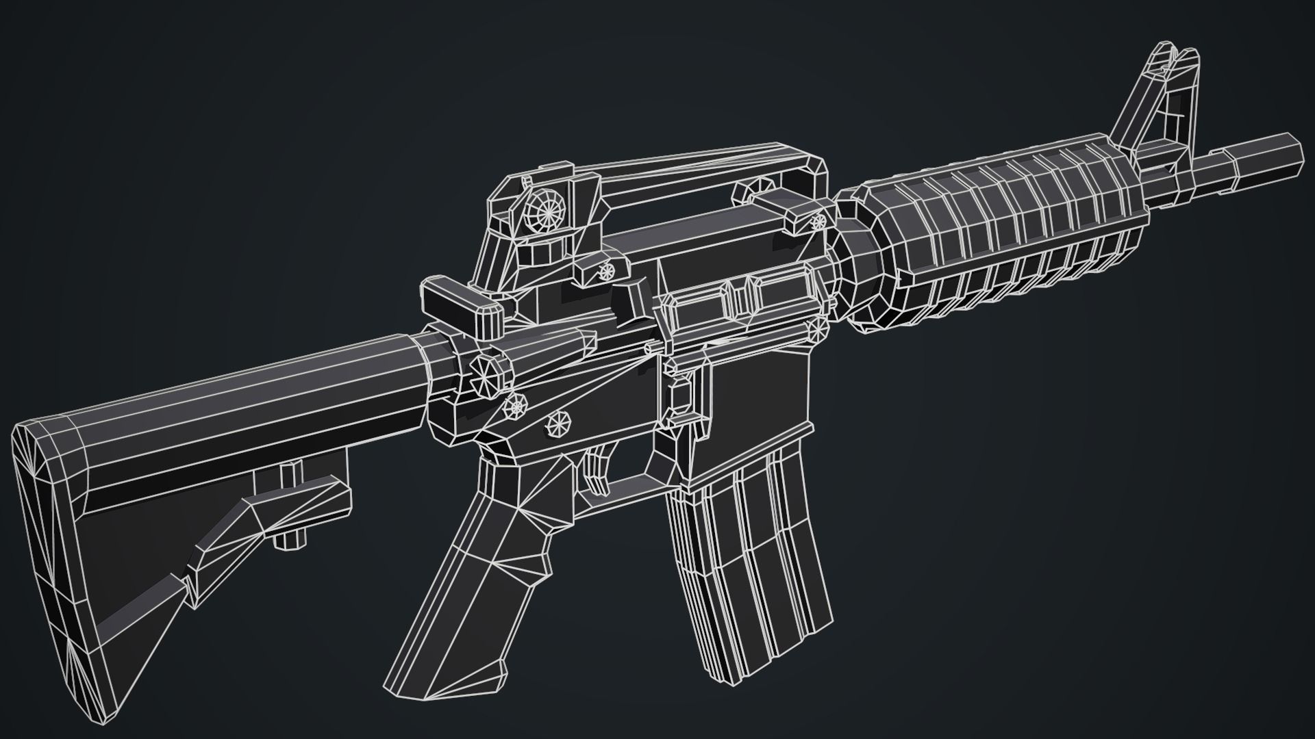 Stylized M4A1 Rifle - Low Poly Mobile Ready Low-poly 3D model_12
