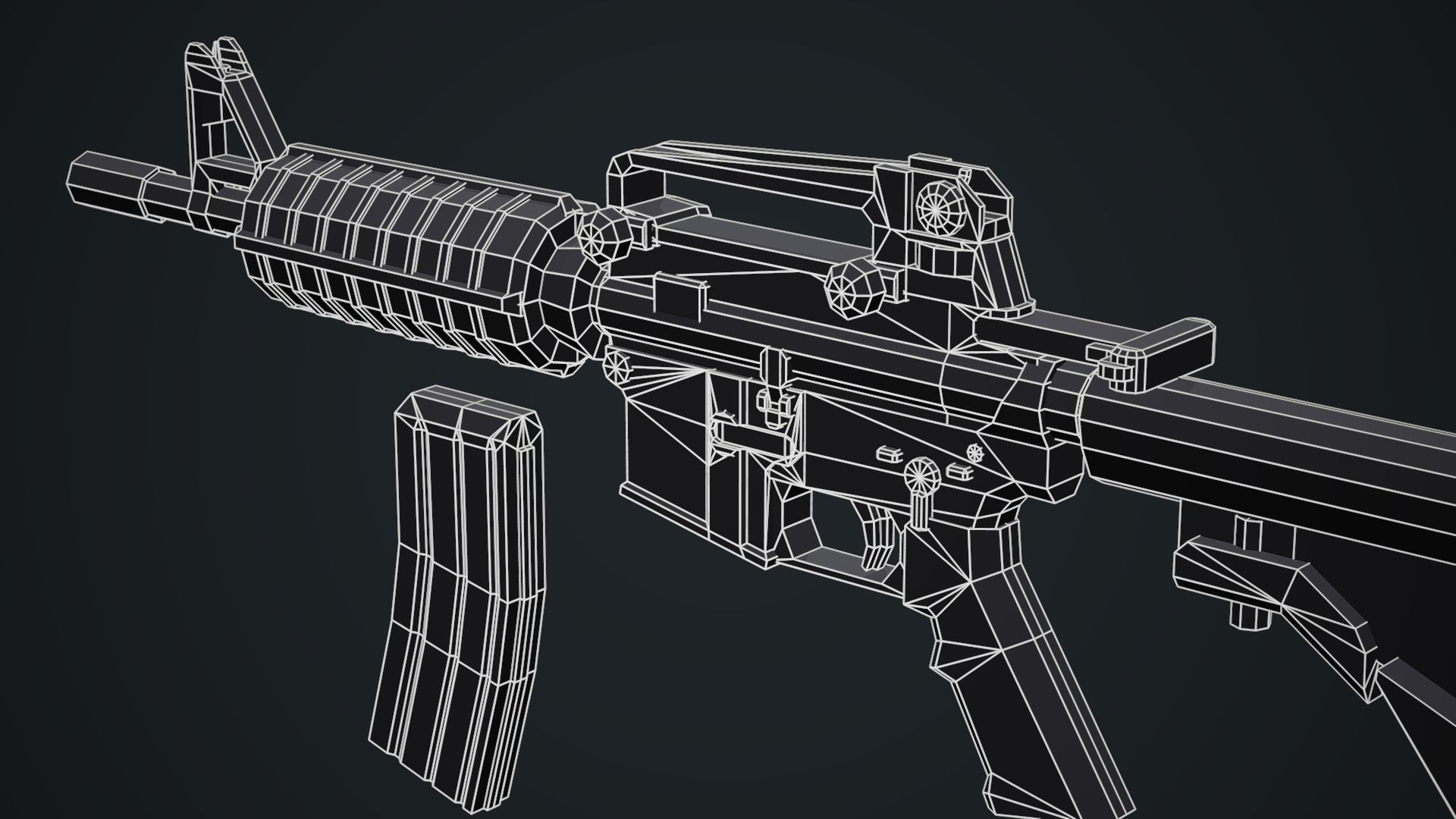 Stylized M4A1 Rifle - Low Poly Mobile Ready Low-poly 3D model_15