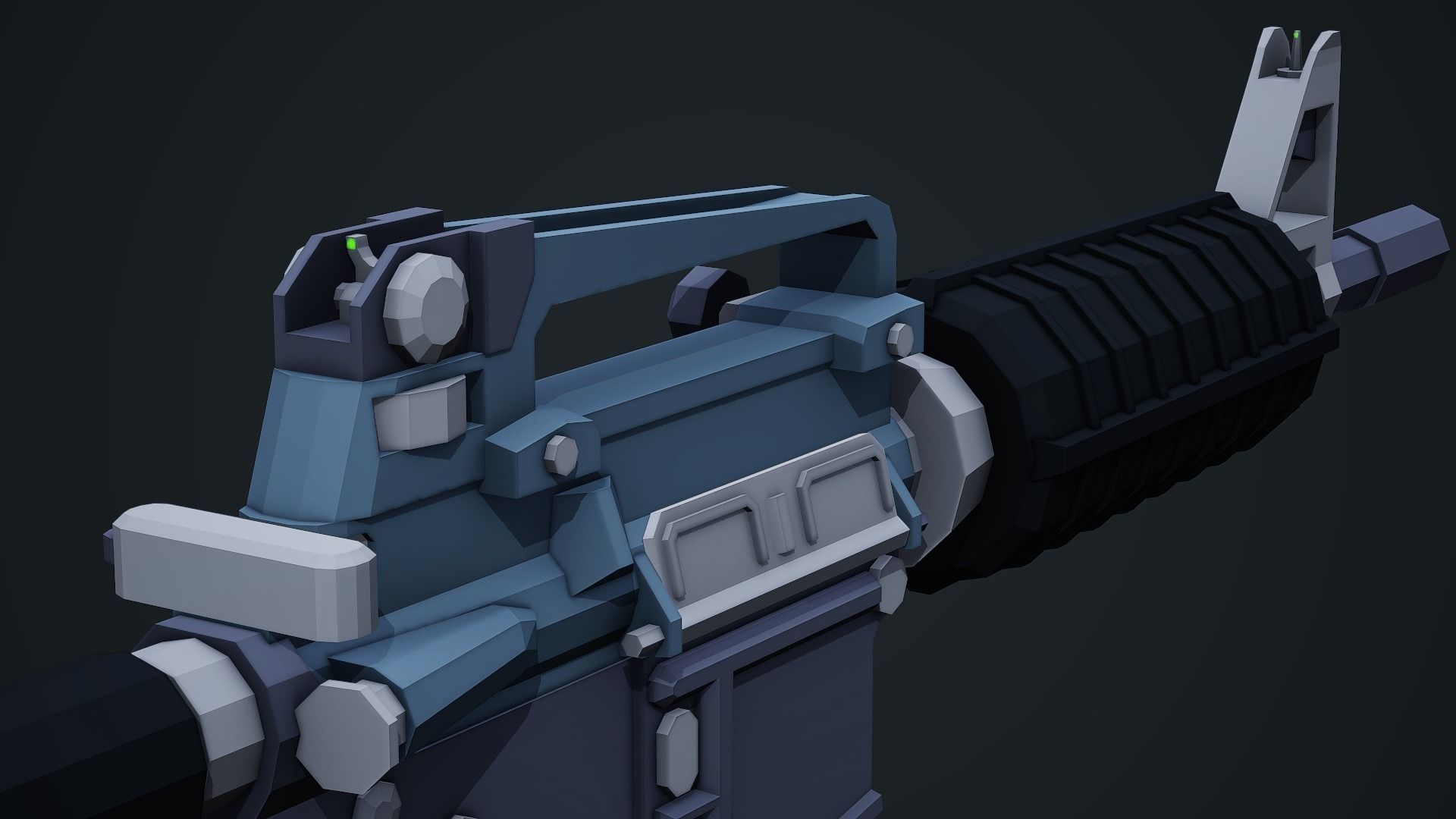 Stylized M4A1 Rifle - Low Poly Mobile Ready Low-poly 3D model_5