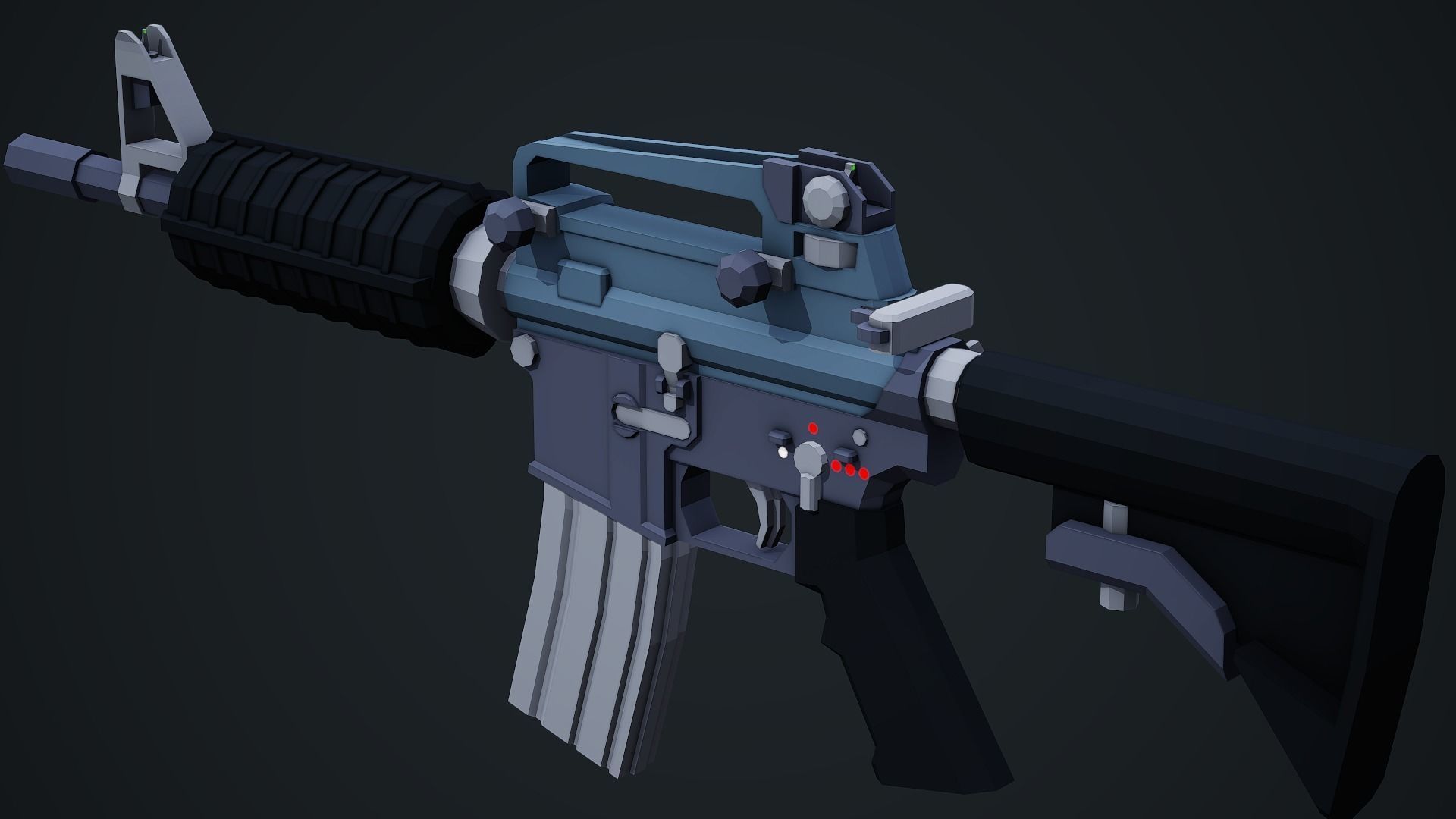 Stylized M4A1 Rifle - Low Poly Mobile Ready Low-poly 3D model_1