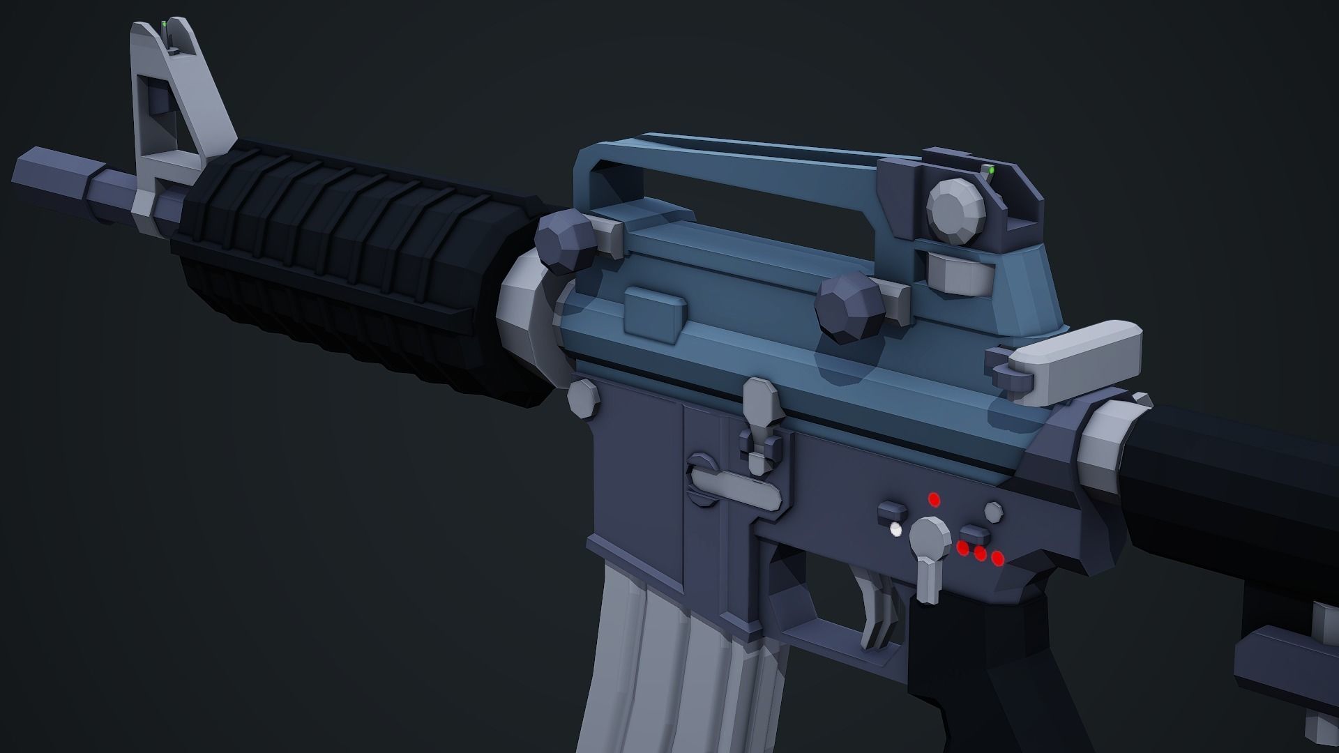 Stylized M4A1 Rifle - Low Poly Mobile Ready Low-poly 3D model_10