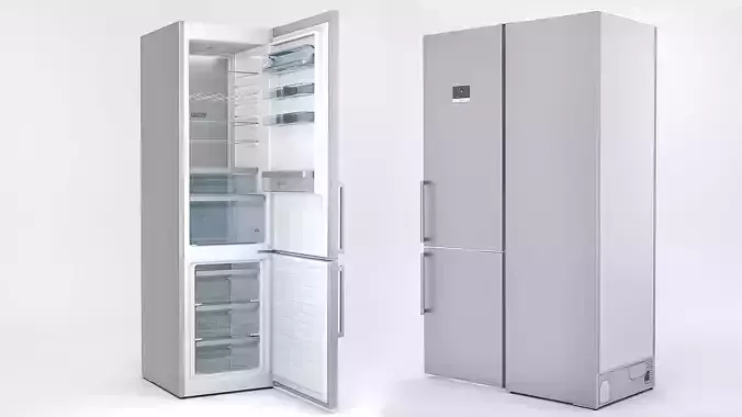 Low poly combi fridge