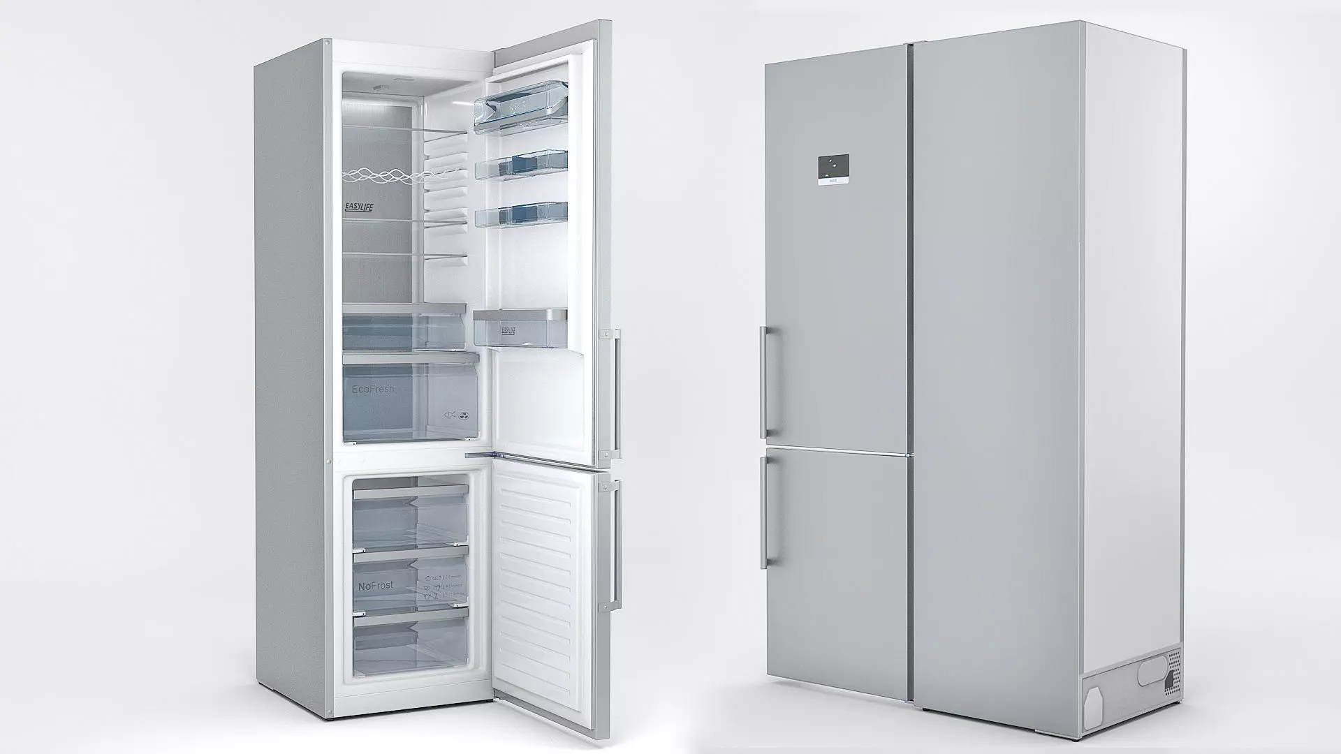 Low poly combi fridge Low-poly 3D model_0