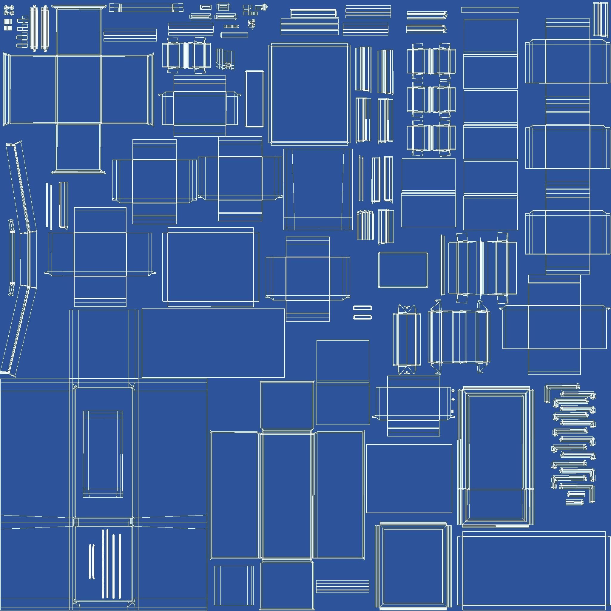 Low poly combi fridge Low-poly 3D model_19