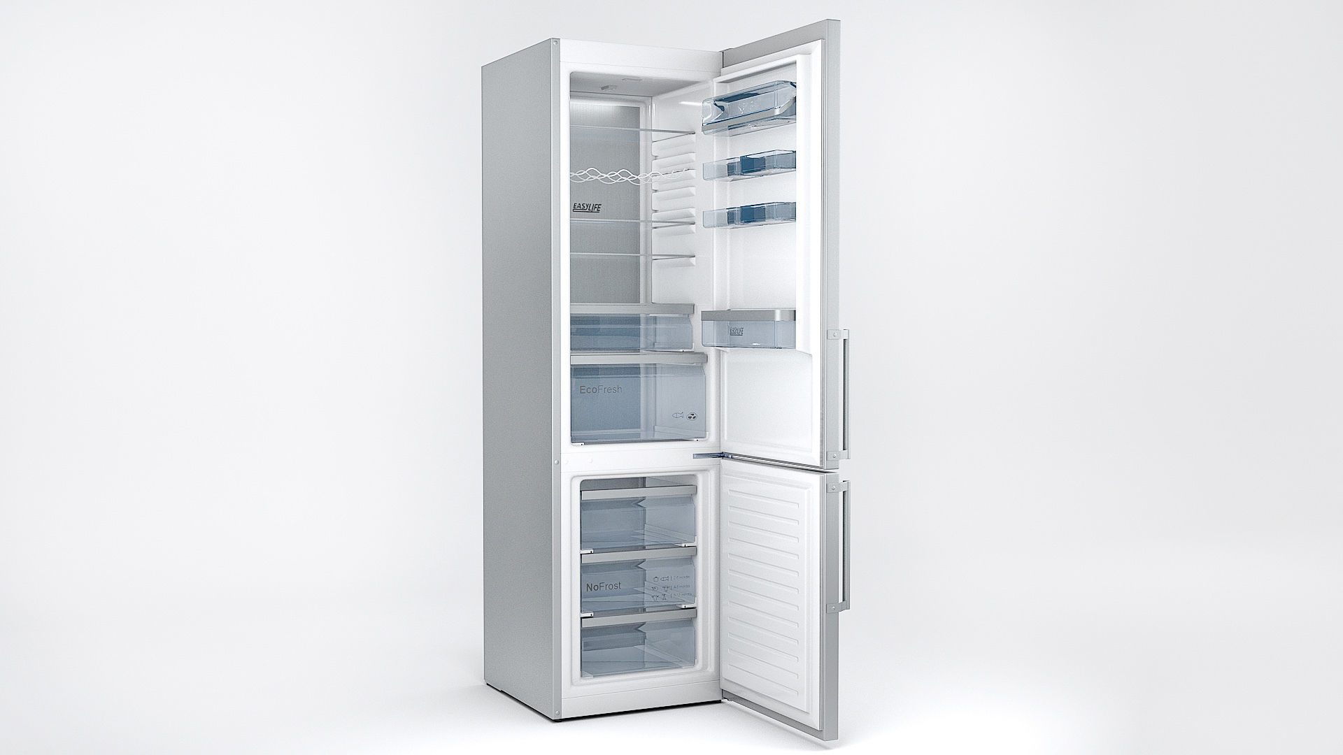 Low poly combi fridge Low-poly 3D model_1