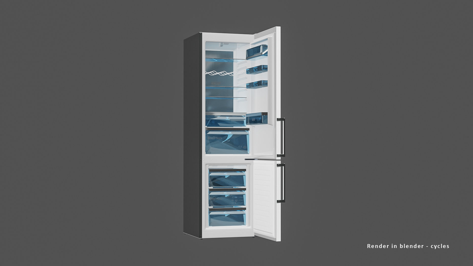 Low poly combi fridge Low-poly 3D model_18