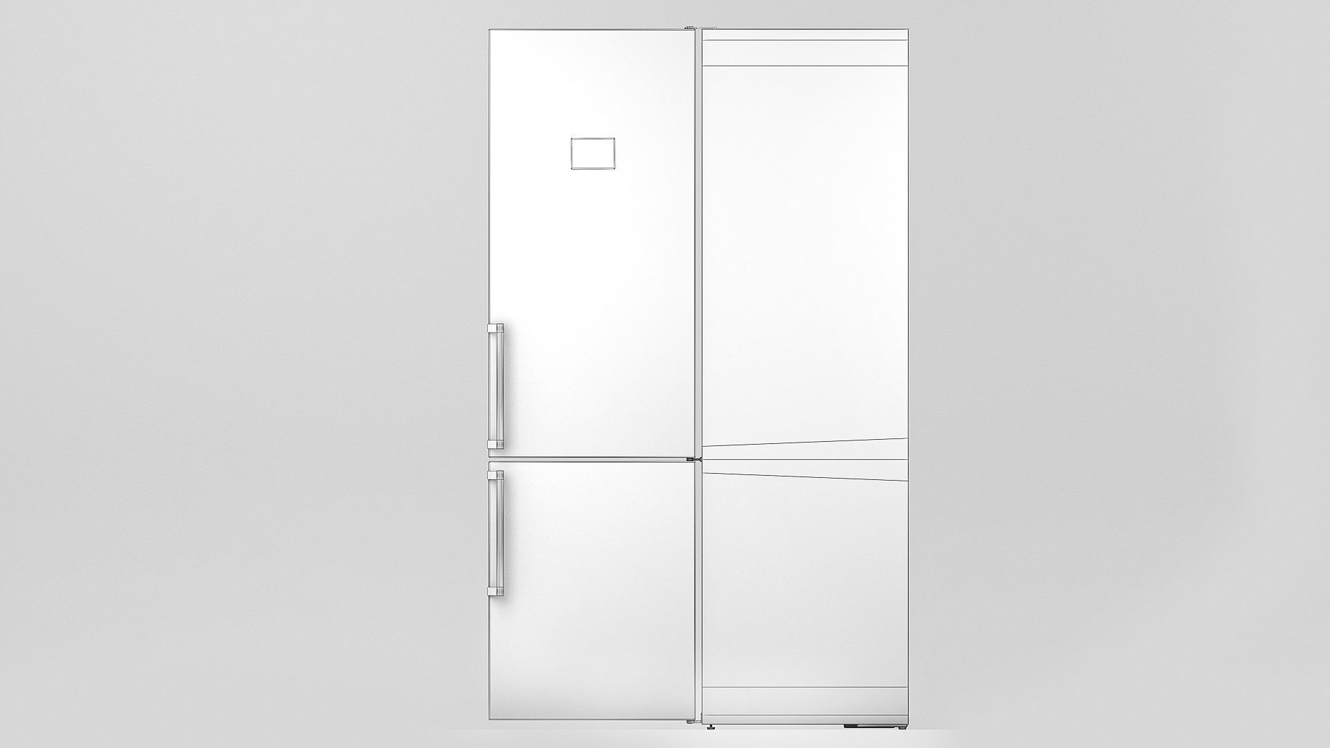 Low poly combi fridge Low-poly 3D model_8