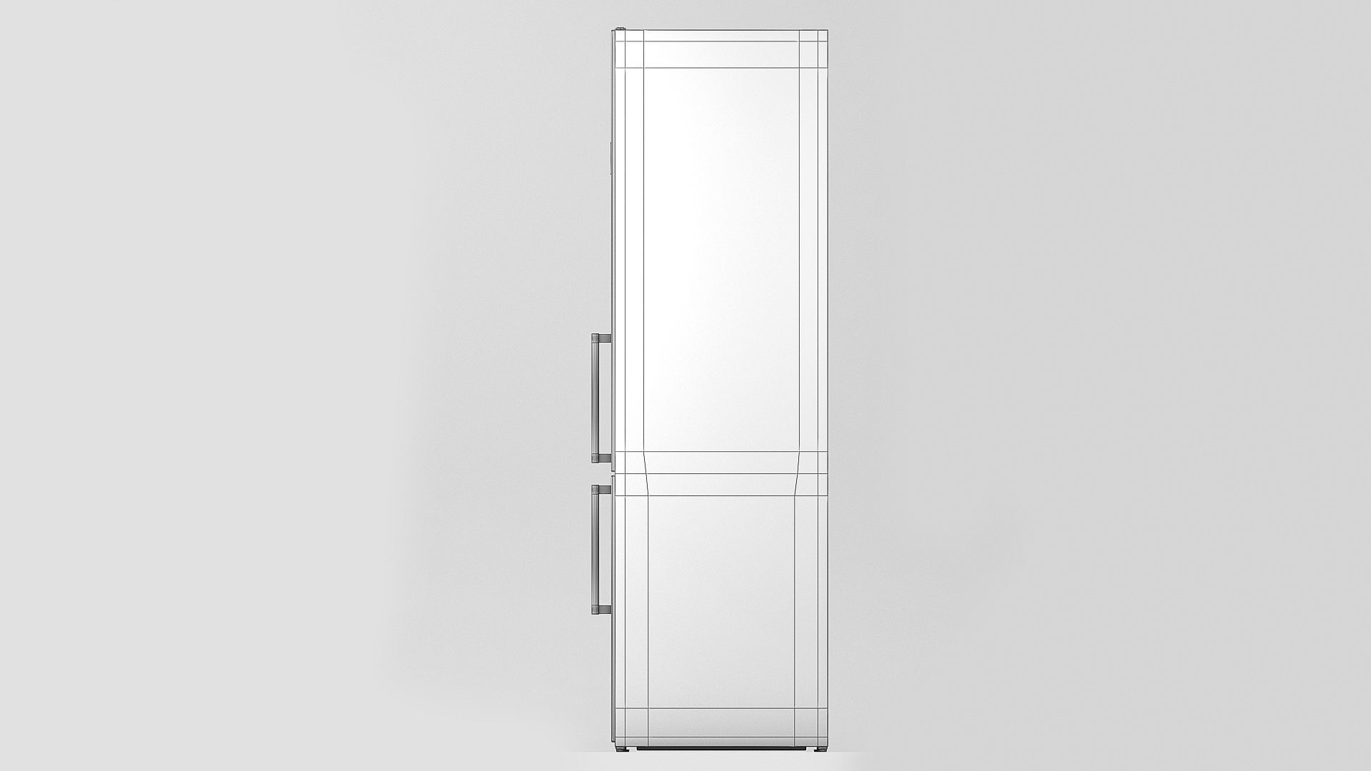 Low poly combi fridge Low-poly 3D model_10