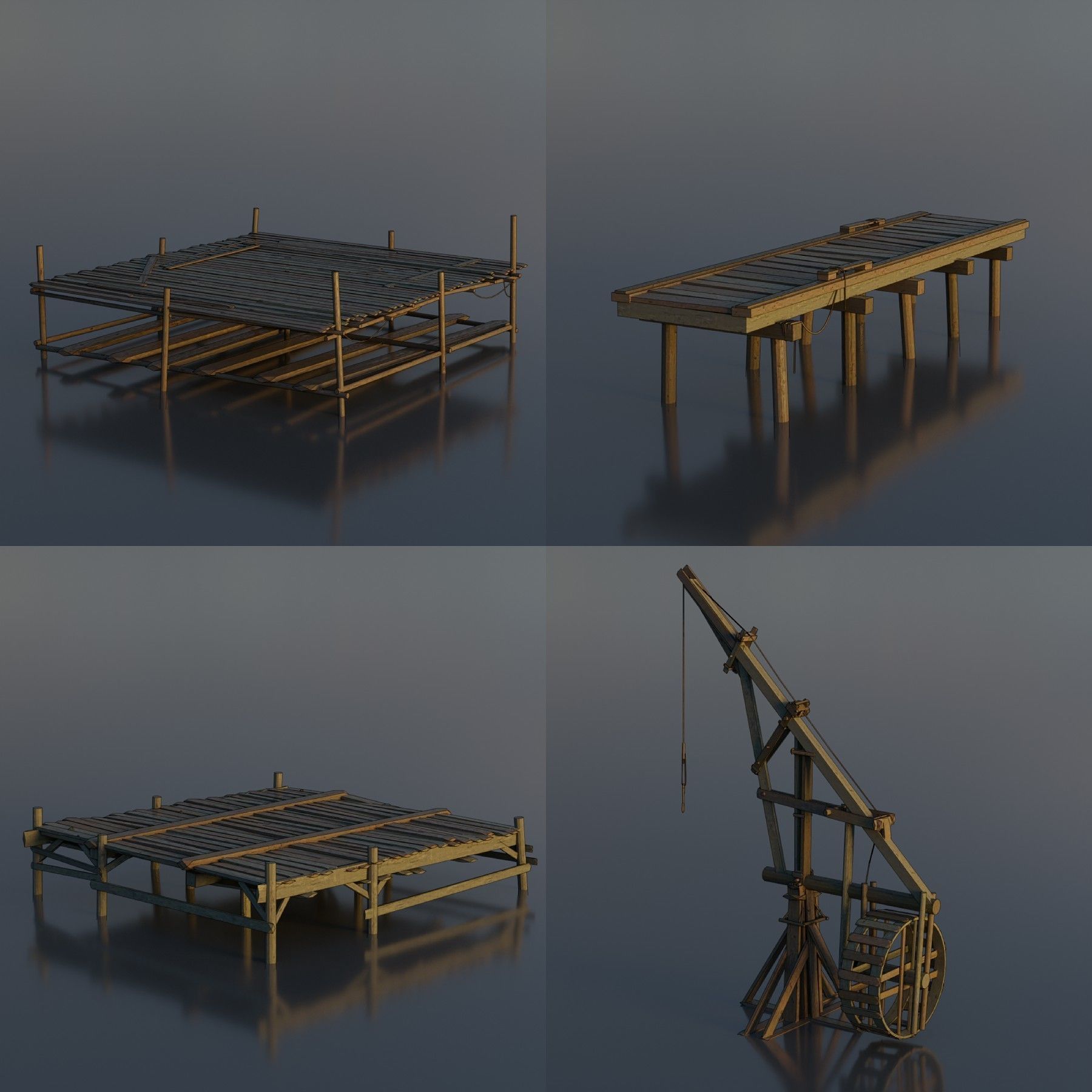 Pirate Town - Kitbash Low-poly 3D model_8