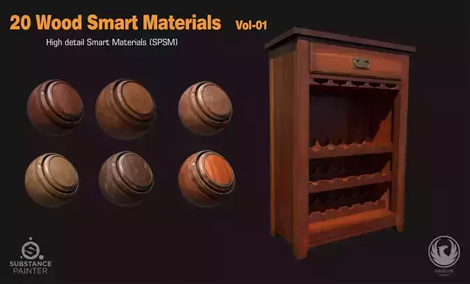20 High detailed wood Smart Materials