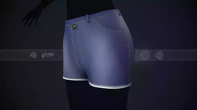  Female Blue Jeans Shorts 