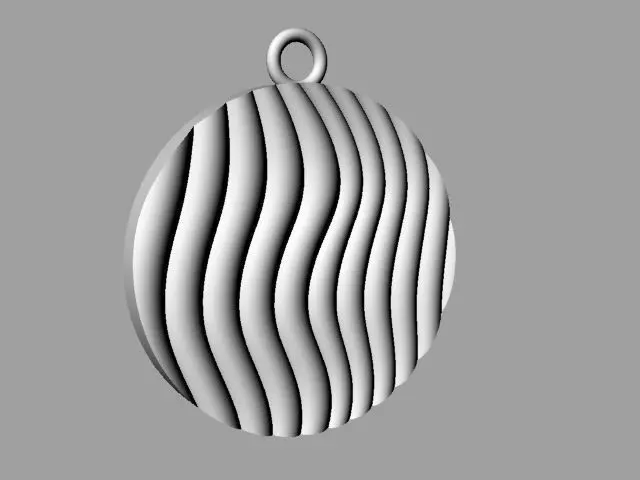 Wave pendant 3D print model_0