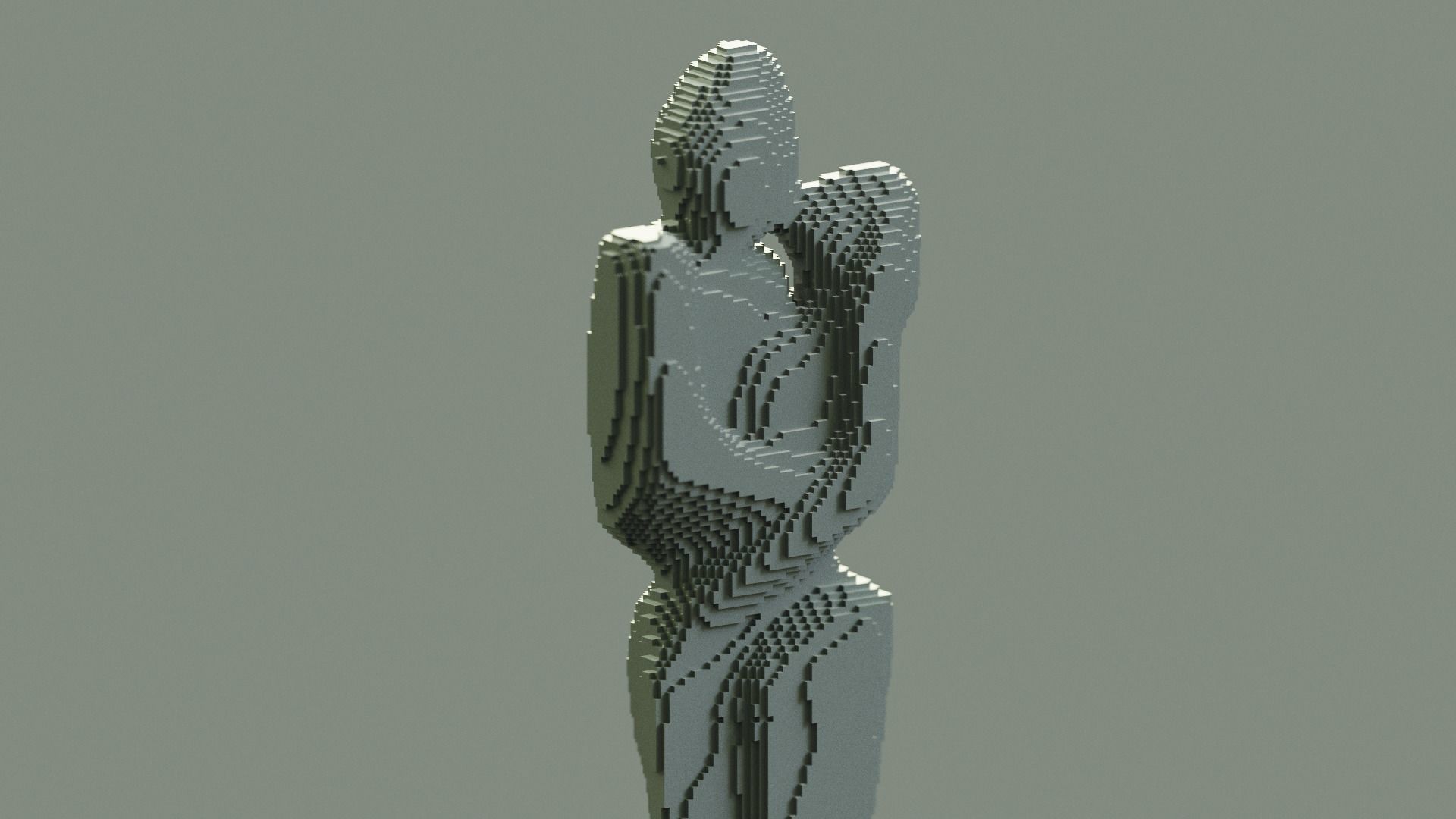 Love Couple Sculpture Low-poly 3D model_6