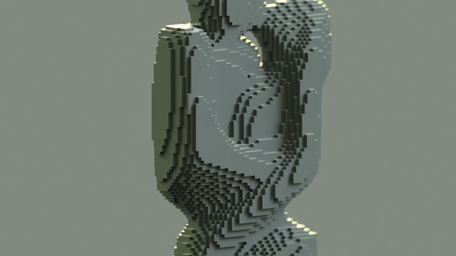 Love Couple Sculpture Low-poly 3D model_2