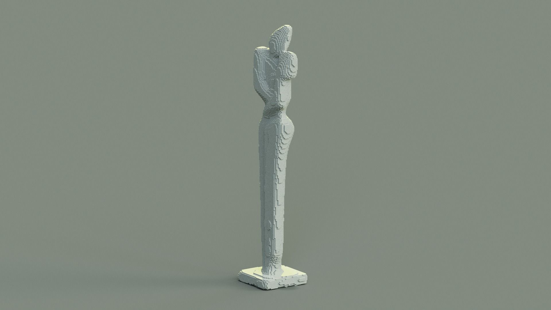 Love Couple Sculpture Low-poly 3D model_8