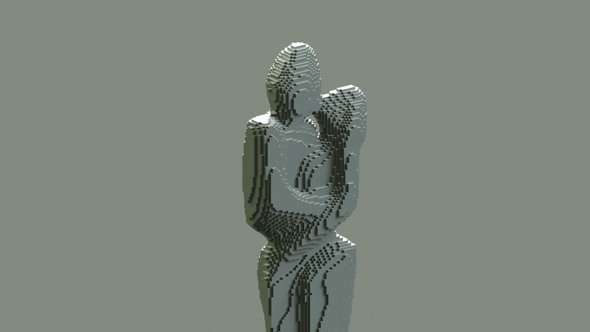 Love Couple Sculpture Low-poly 3D model_1