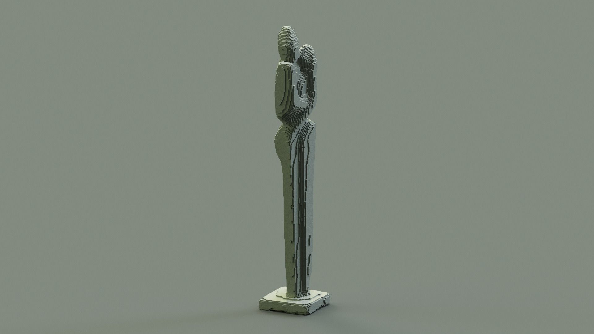 Love Couple Sculpture Low-poly 3D model_4