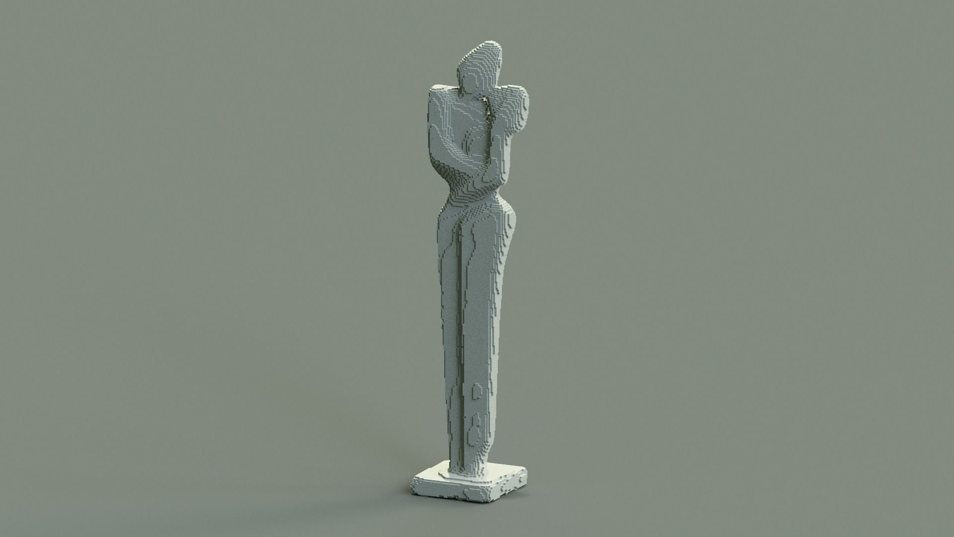 Love Couple Sculpture Low-poly 3D model_5