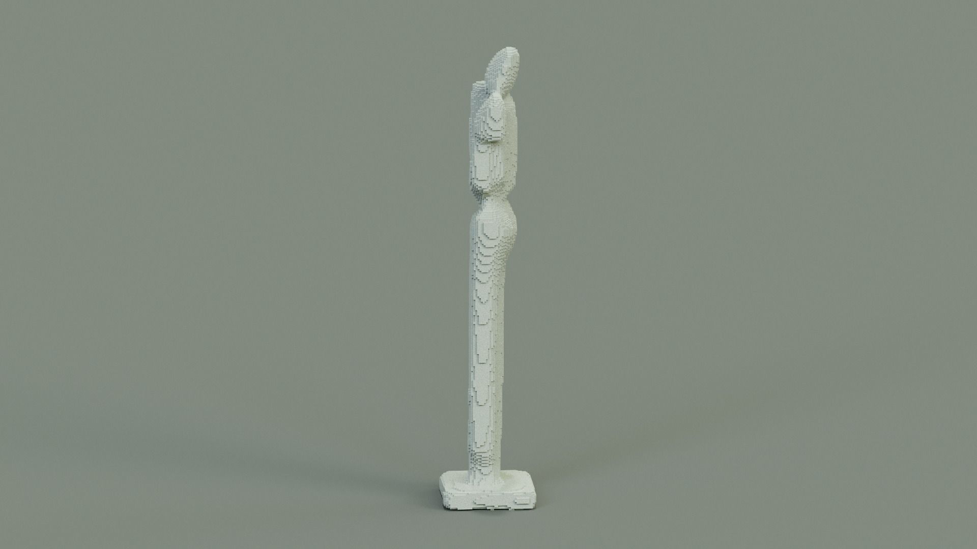 Love Couple Sculpture Low-poly 3D model_9