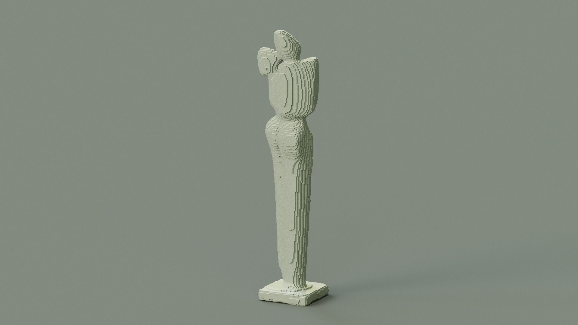 Love Couple Sculpture Low-poly 3D model_13