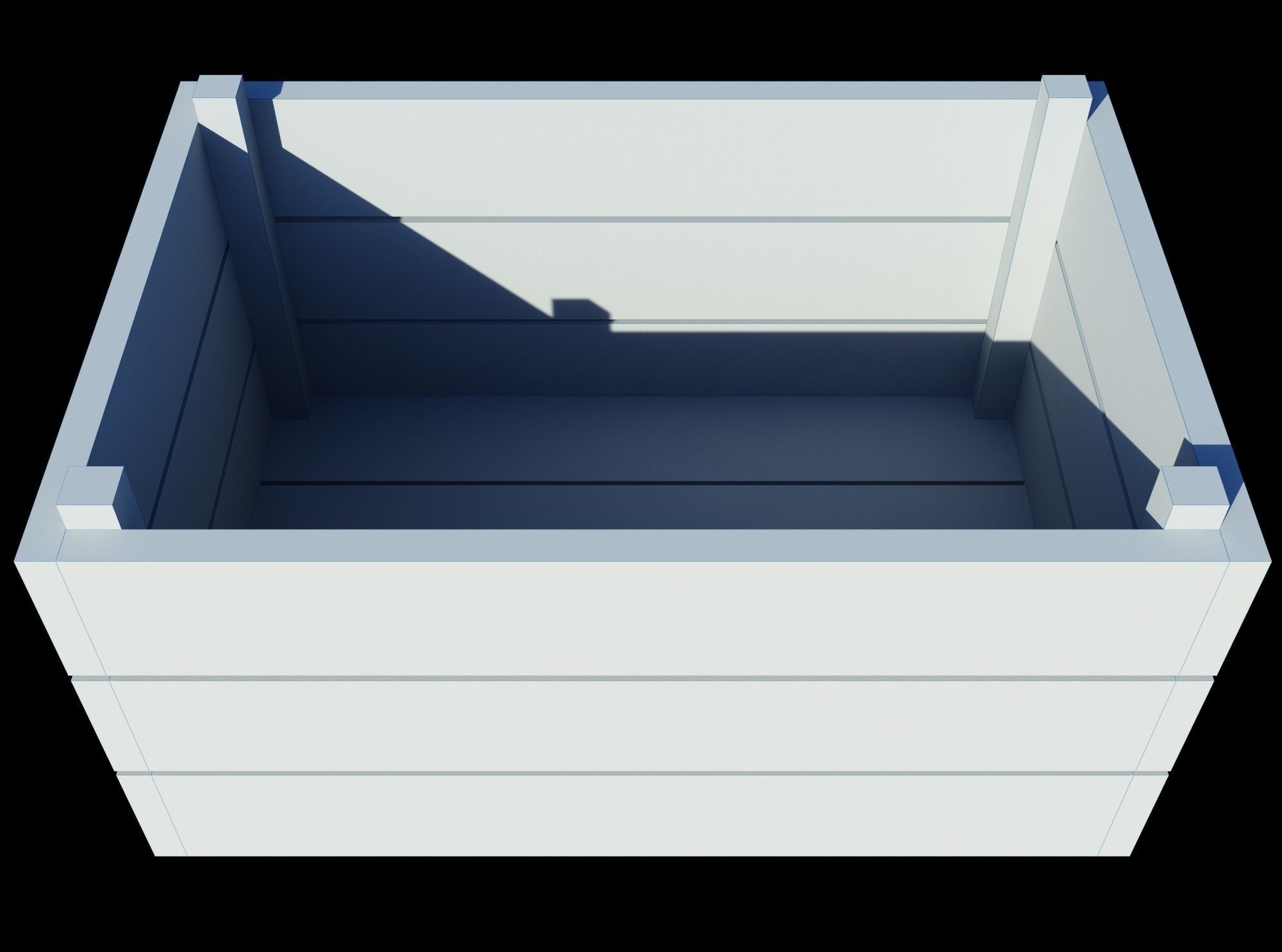 wooden case Low-poly 3D model_4