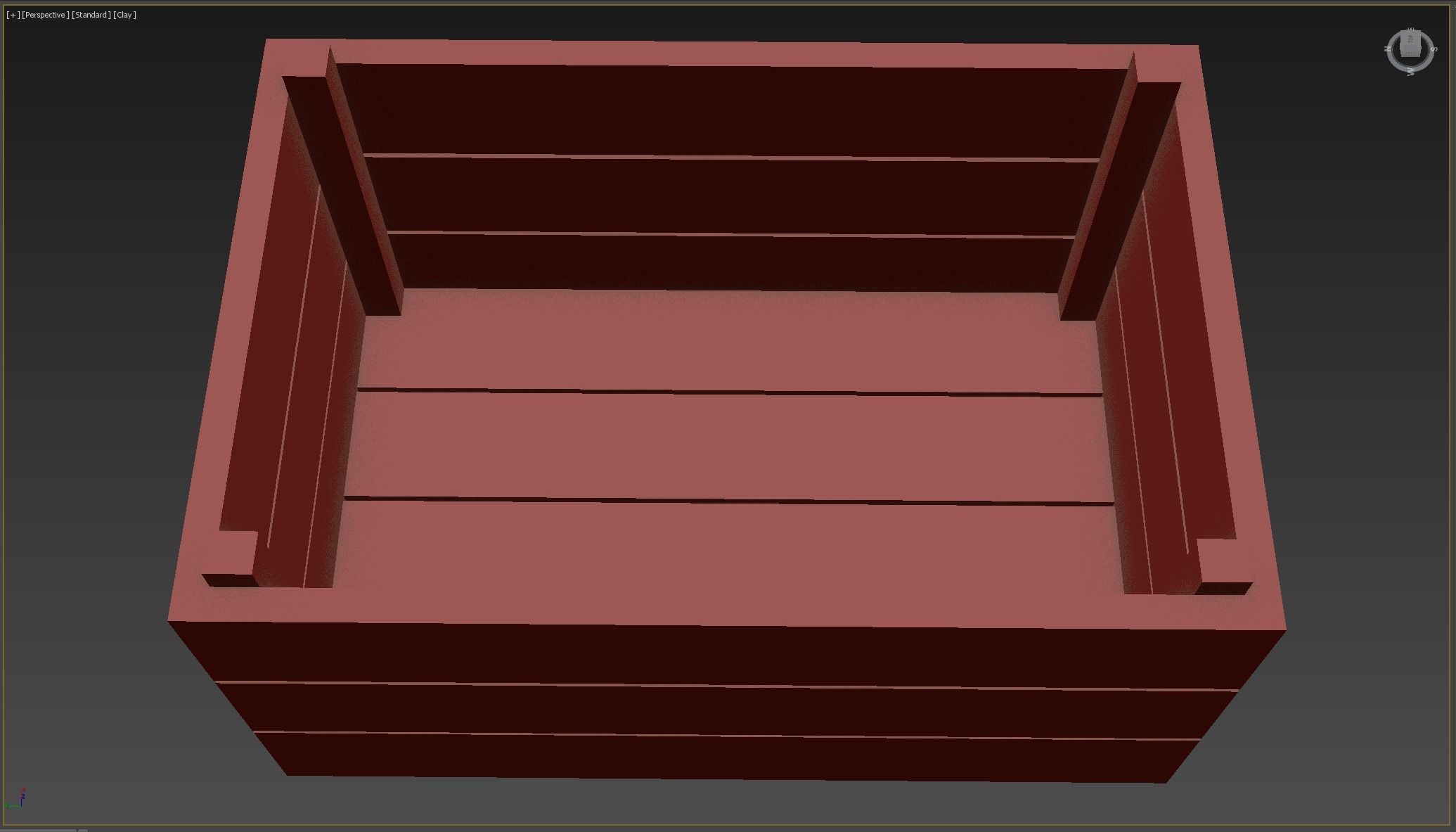 wooden case Low-poly 3D model_5