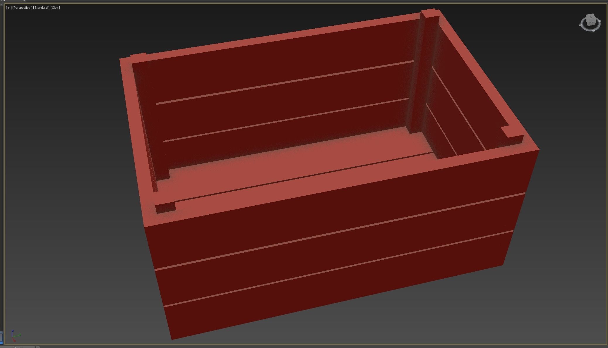wooden case Low-poly 3D model_7