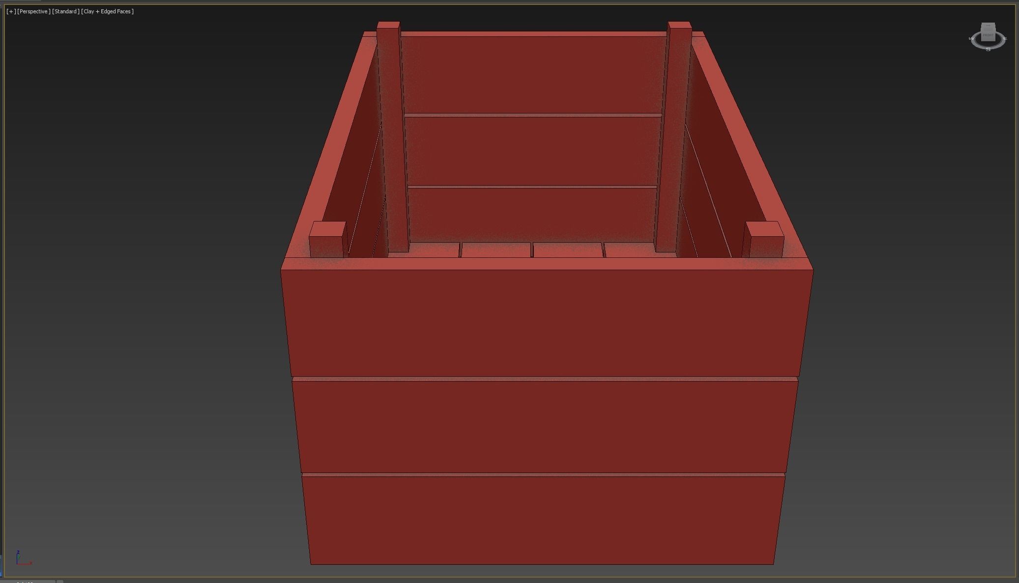 wooden case Low-poly 3D model_6