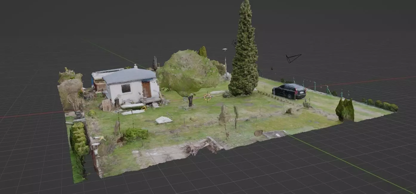 drone photogrammetry small plot house and garden 3D model